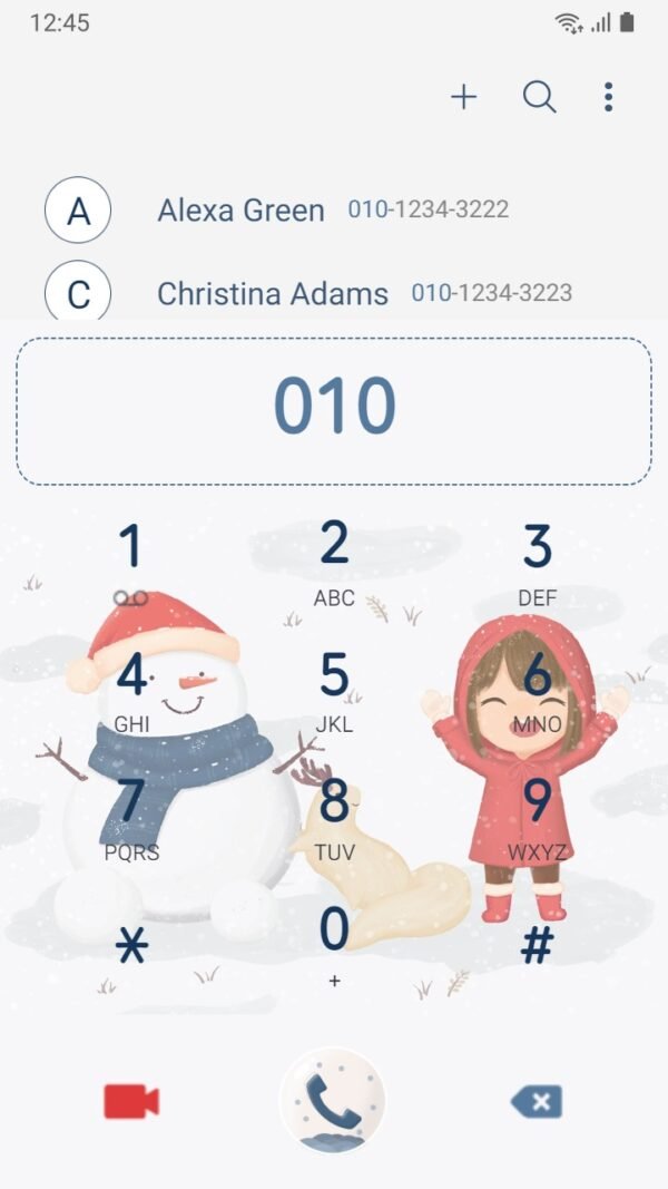 Samsung Themes: ❤️Mun❤️ Joyful Winter ~❤️ Premium Theme happy little girl play with snowman - Image 3