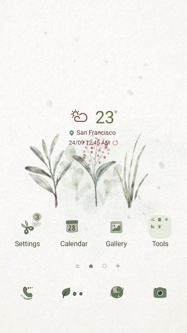 Samsung Themes: ❤️Mun❤️ Tiny Shoots Free ~❤️ Premium Theme cute plants free