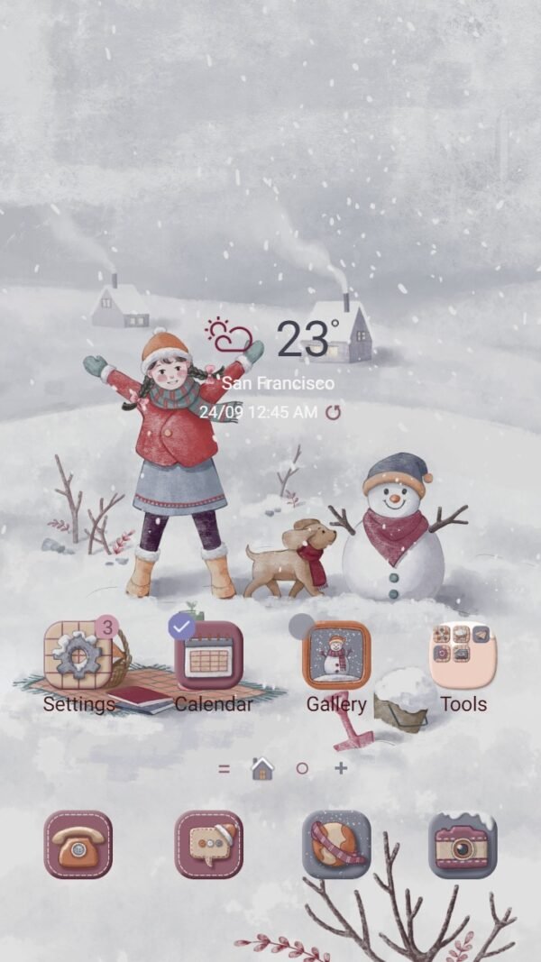 Samsung Themes: ❤️Mun❤️ Winter Girl Video ~❤️ Premium Video Theme happy little baby girl in the winter