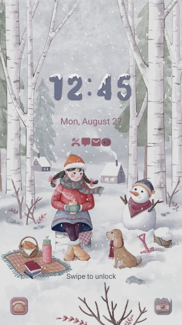 Samsung Themes: ❤️Mun❤️ Winter Girl Video ~❤️ Premium Video Theme happy little baby girl in the winter - Image 2