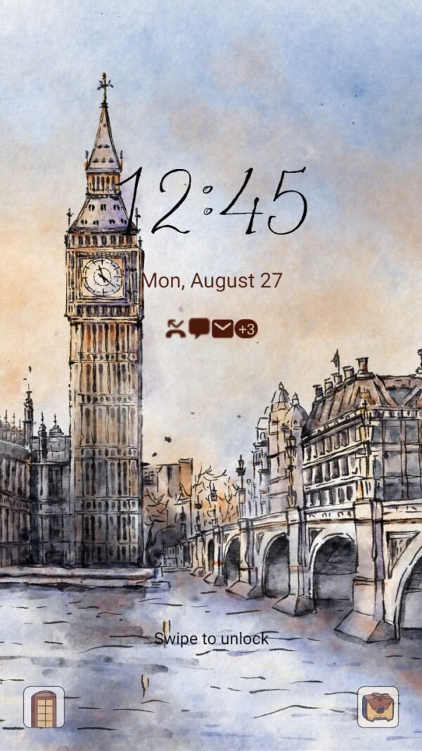 Samsung Themes: ❤️Mun❤️ London Travel ~❤️ Premium Theme Official with Big Ben and London Eye sketch - Image 2