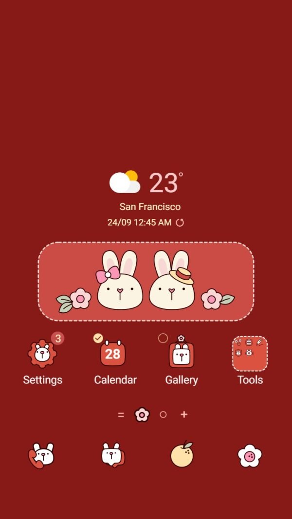 Samsung Themes: ❤️Mun❤️ Bunny Bunny Love ~❤️ Premium Theme happy bunny new year