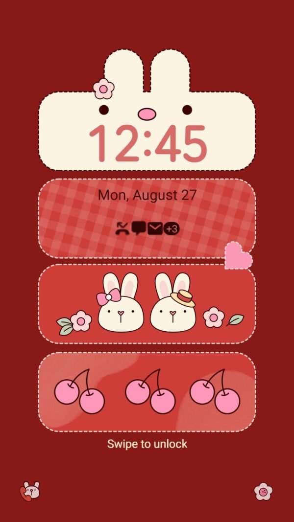 Samsung Themes: ❤️Mun❤️ Bunny Bunny Love ~❤️ Premium Theme happy bunny new year - Image 2