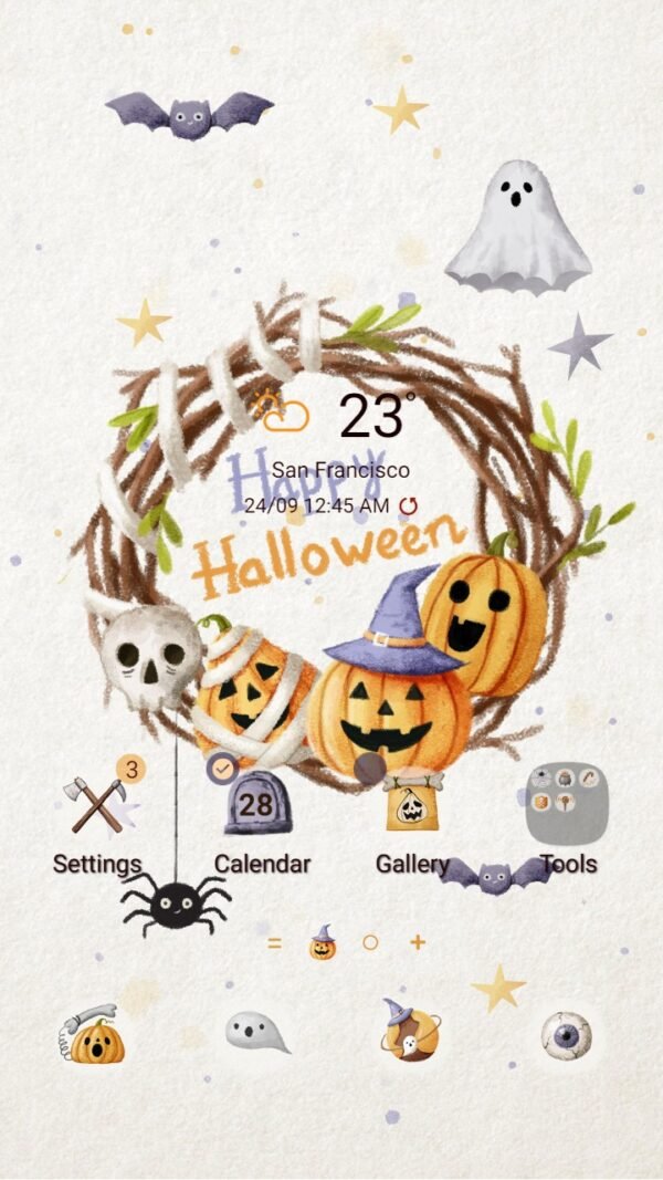 Samsung Themes: ❤️Mun❤️ Halloween Dreamcatcher ~❤️ Premium Theme a little cute dreamcatcher for halloween