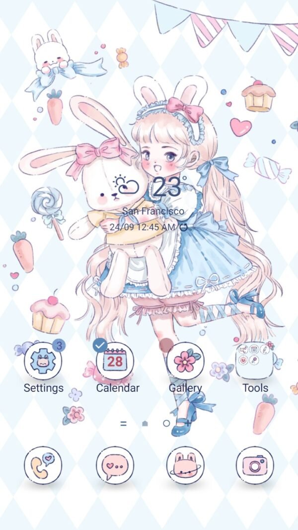 Samsung Themes: ❤️Mun❤️ Sweet Candy Girl ~❤️ Premium Theme Official with Cute Bunny Doll and Lolita Style