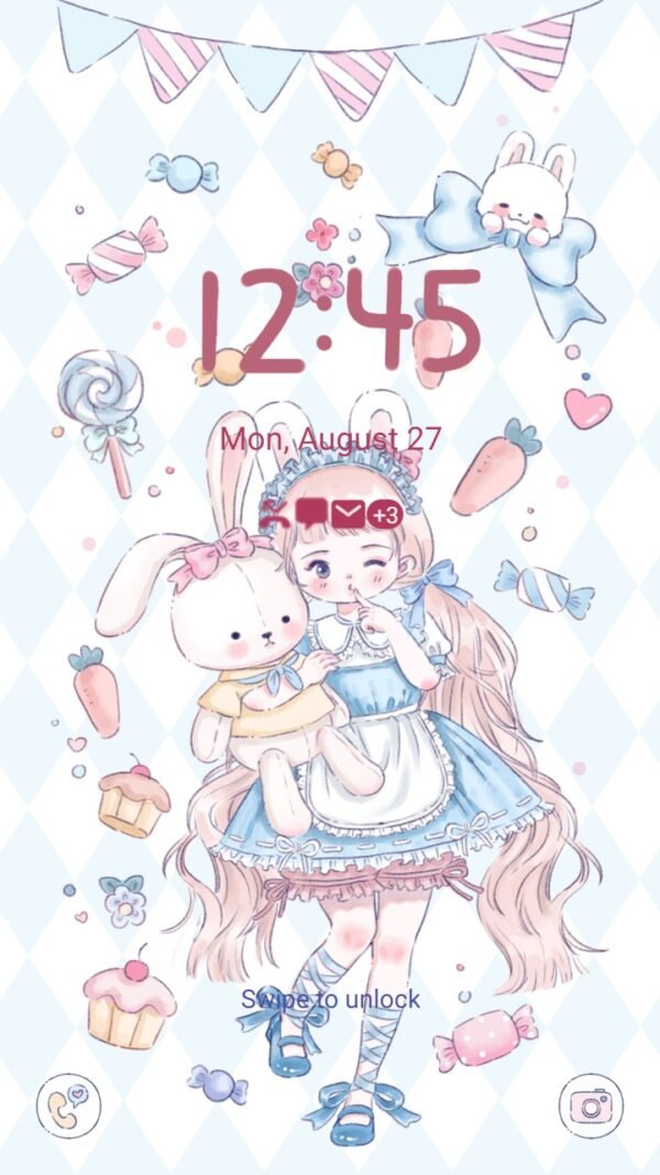 Samsung Themes: ❤️Mun❤️ Sweet Candy Girl ~❤️ Premium Theme Official with Cute Bunny Doll and Lolita Style - Image 2