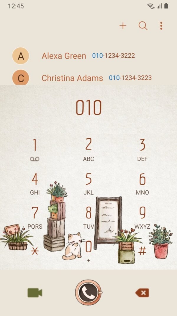 Samsung Themes: ❤️Mun❤️ Aesthetic Coffee Shop Animated ~❤️ Premium Animated Theme with green decoration and cute cat - Image 3
