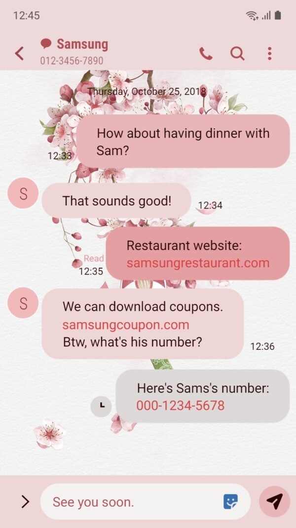 Samsung Themes: ❤️Mun❤️ Cat bell and Cherry Blossom Animated ~❤️ Premium Animated Theme with green decoration and cute cat - Image 4