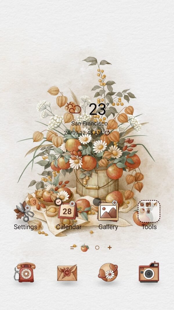 Samsung Themes: ❤️Mun❤️ Flowers and Apples ~❤️ Premium Theme Official with little daisy