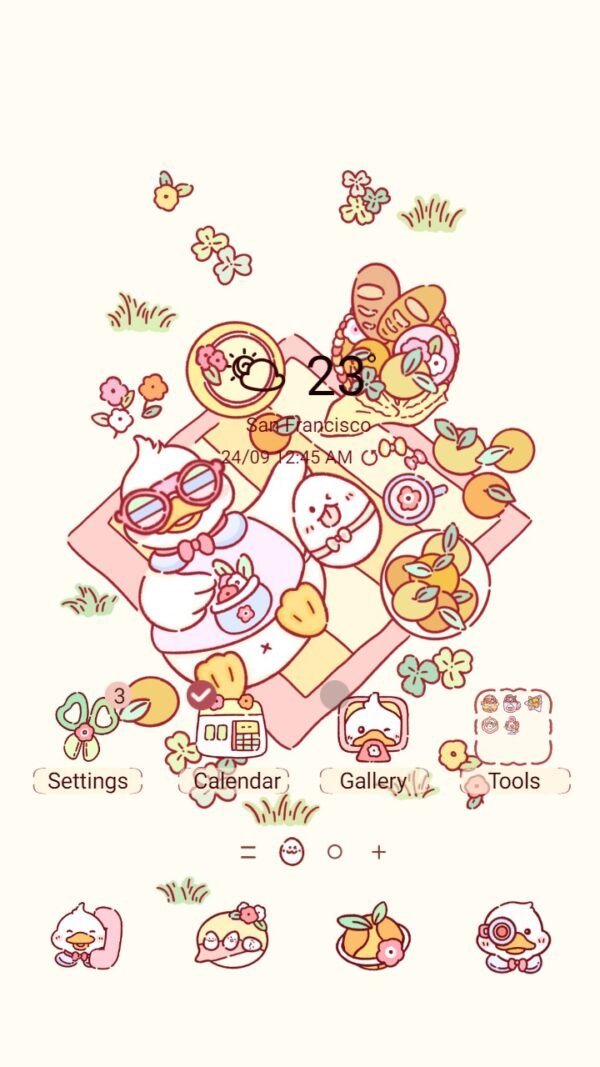 Samsung Themes: ❤️Mun❤️ Cute Duck Chilling Vibe ~❤️ Free Premium Theme Official