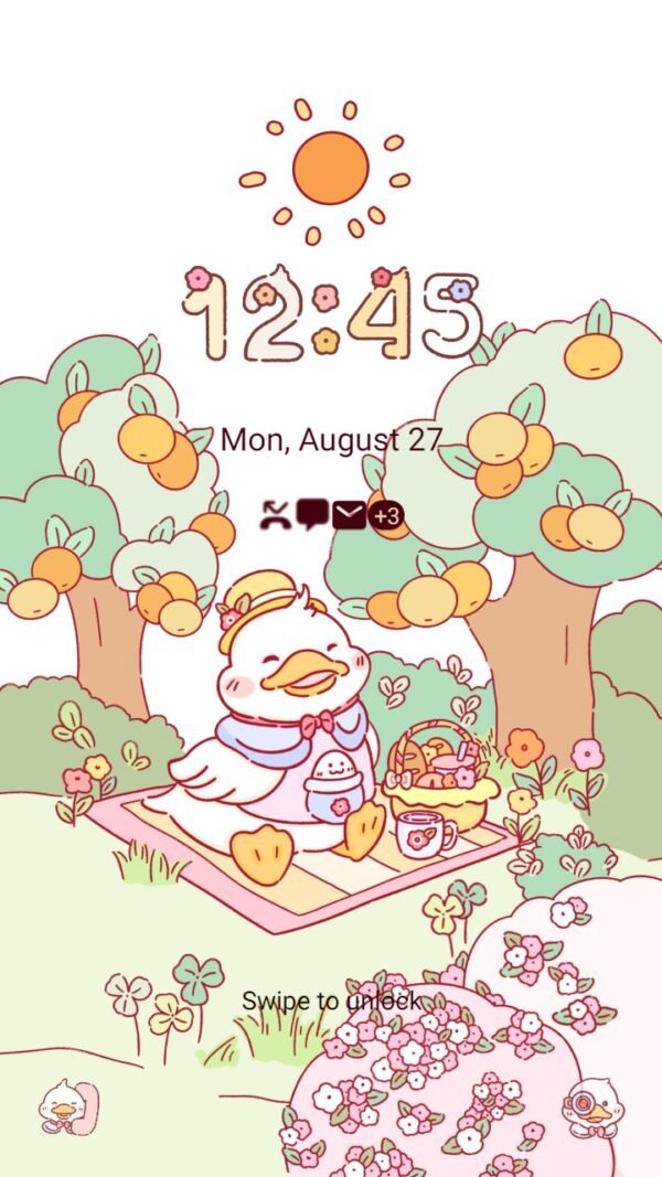 Samsung Themes: ❤️Mun❤️ Cute Duck Chilling Vibe ~❤️ Free Premium Theme Official - Image 2