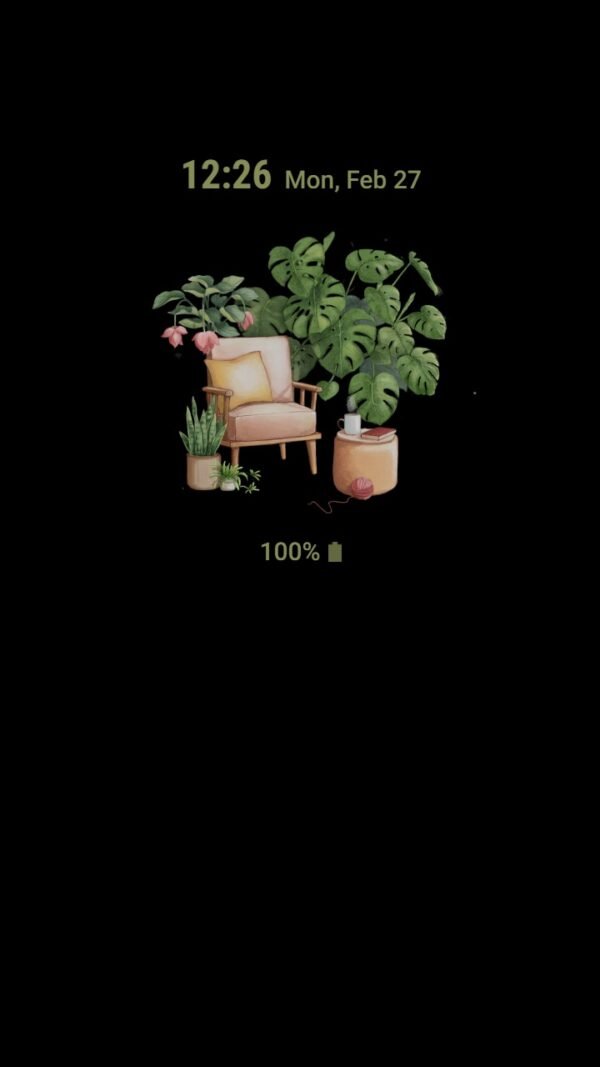 Samsung Themes: ❤️Mun❤️ Greenery Plants Room ~❤️ Premium Theme Official with sofa, book and hanging trees - Image 7