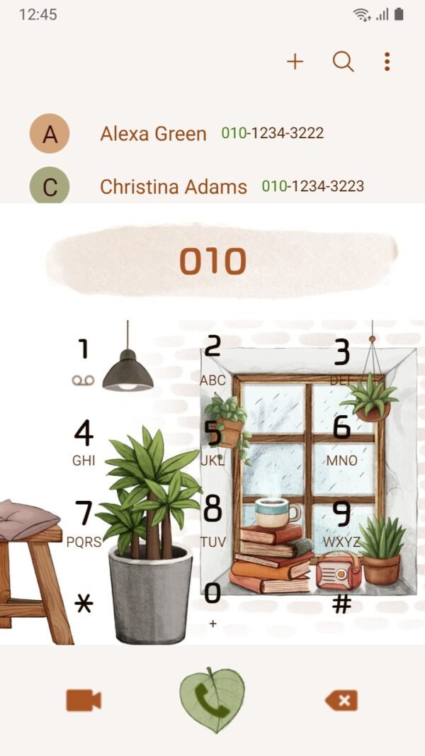 Samsung Themes: ❤️Mun❤️ Room in Rainy Day _Premium Theme Official with chilling book and plants beside window - Image 3