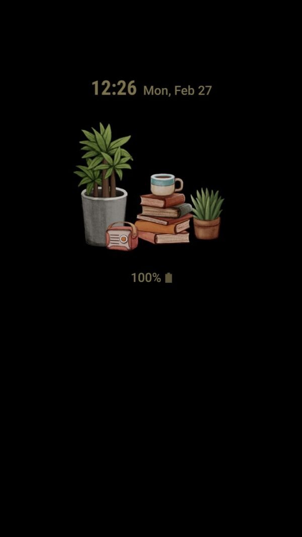 Samsung Themes: ❤️Mun❤️ Room in Rainy Day _Premium Theme Official with chilling book and plants beside window - Image 7