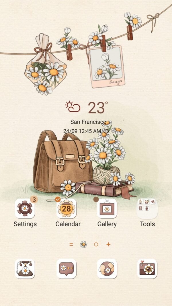 Samsung Themes: ❤️Mun❤️ White Daisy Flower ~❤️ Premium Theme Official
