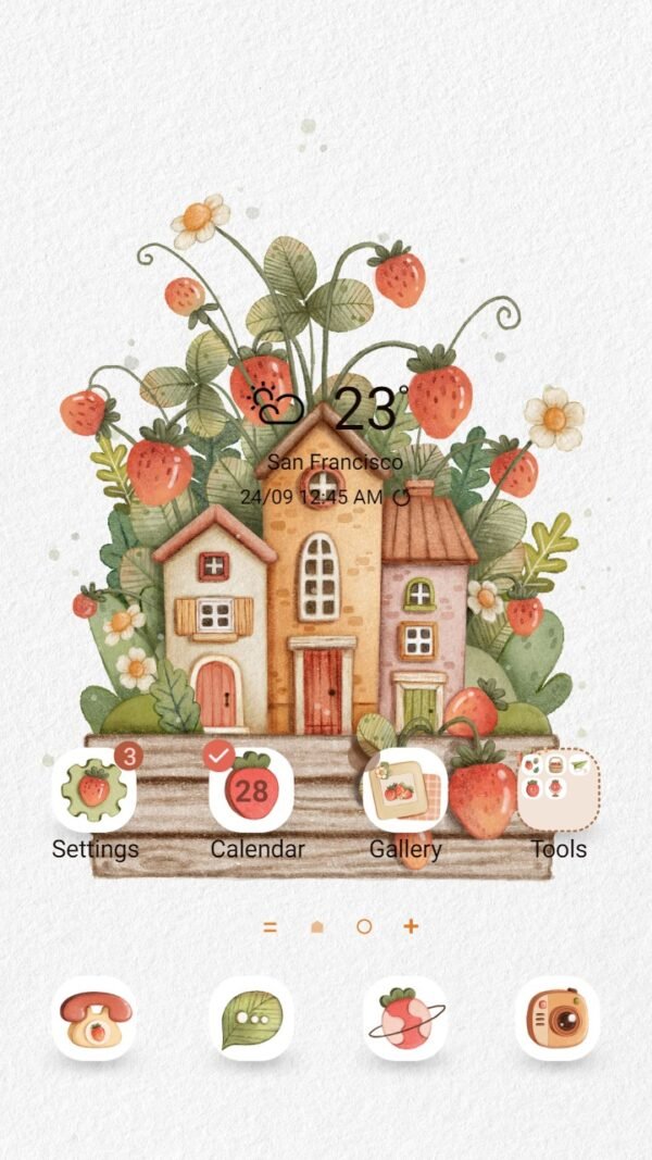 Samsung Themes: ❤️Mun❤️ Sweet Strawberry House ~❤️ Premium Theme Official