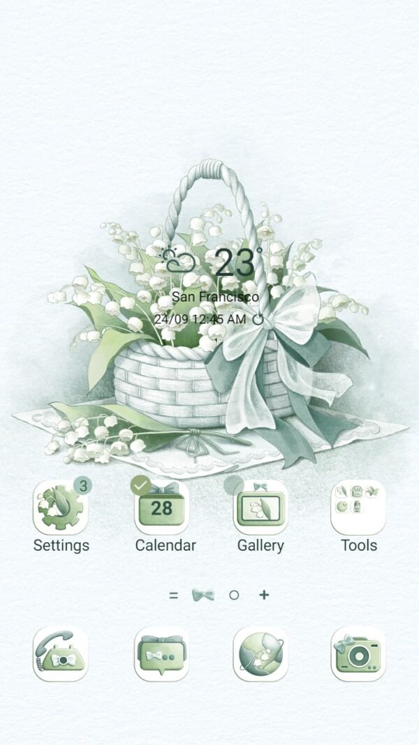 Samsung Themes: ❤️Mun❤️ White bell flowers ~❤️ Premium Theme Official Convallaria majalis lily of the valley