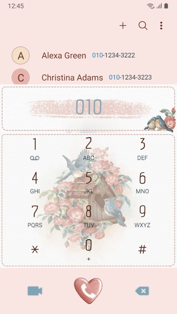 Samsung Themes: ❤️Mun❤️ Bird house and rose ~❤️ Premium Theme Official with cute pink flowers and couple birds - Image 3