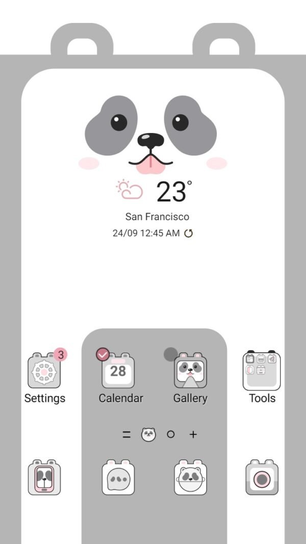 Samsung Themes: ❤️Mun❤️ Simple Panda ~❤️ Premium Theme Official with cute, aesthetic