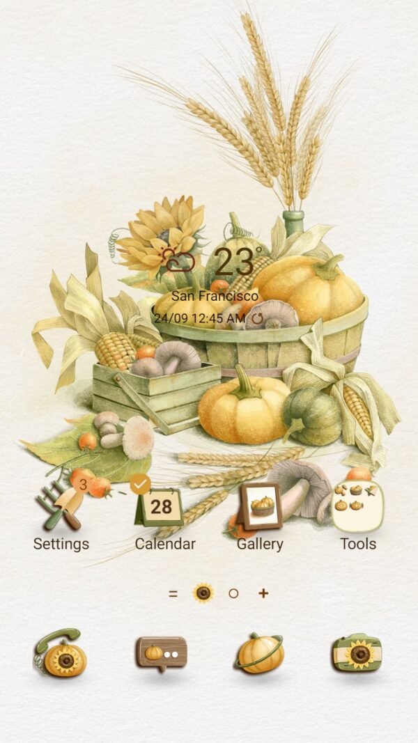 Samsung Themes: ❤️Mun❤️ Harvest Season ~❤️ Premium Theme Official with Farmhouse Fruit Pumpkin, Corns and Apple