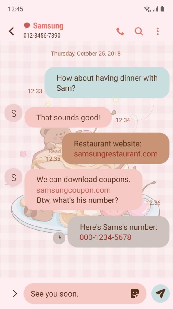 Samsung Themes: ❤️Mun❤️ Honey Bee Crepes Cake ~❤️ Premium Theme Official with Sweet brown bears - Image 4