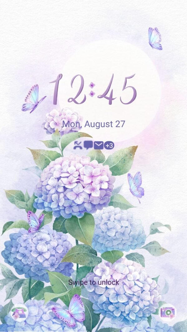 Samsung Themes: ❤️Mun❤️ Moon Flower ~❤️ Premium Theme Official with purple elegant hydrangea - Image 2