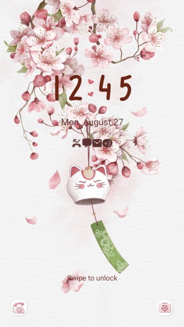 Samsung Themes: ❤️Mun❤️ Cat bell and Cherry Blossom ~❤️ Premium Theme Official - Image 2