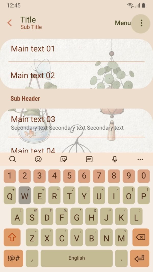Samsung Themes: ❤️Mun❤️ Fish Tank and Plants ~❤️ Premium Theme Official with hanging aquarium and butterfly - Image 6