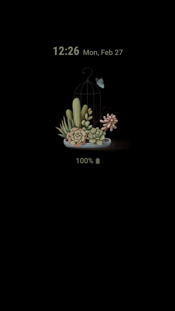 Samsung Themes: ❤️Mun❤️ Fish Tank and Plants ~❤️ Premium Theme Official with hanging aquarium and butterfly - Image 7