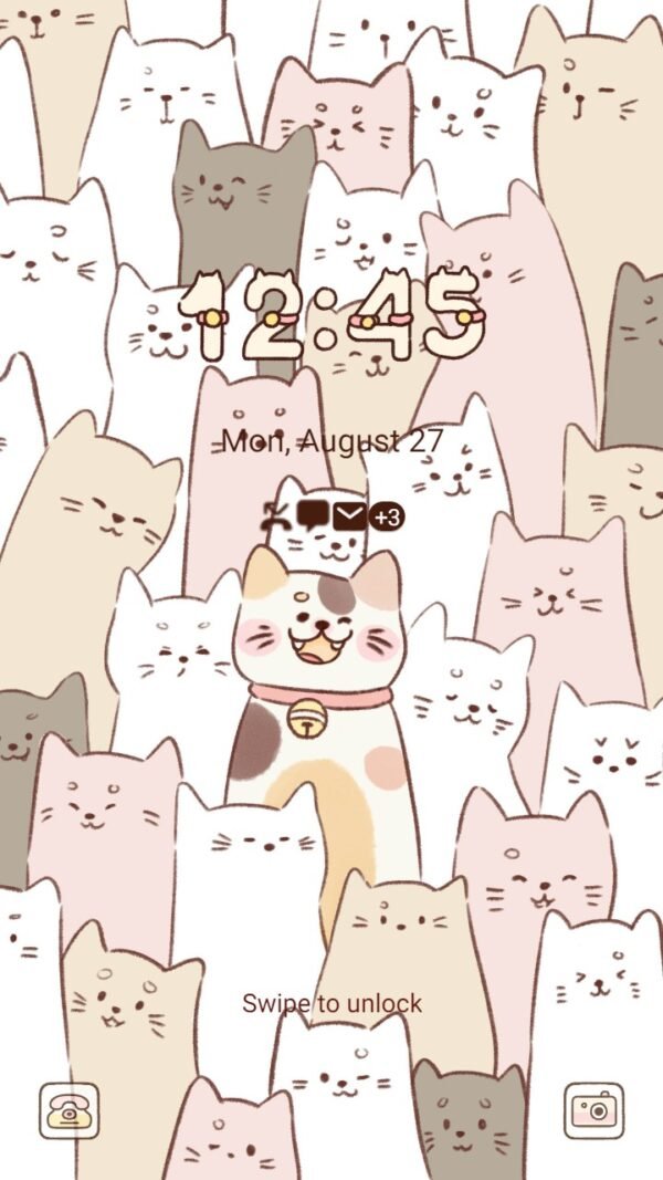 Samsung Themes: ❤️Mun❤️ Cute Kitten ~❤️ Premium Theme Official with doodle cat - Image 2