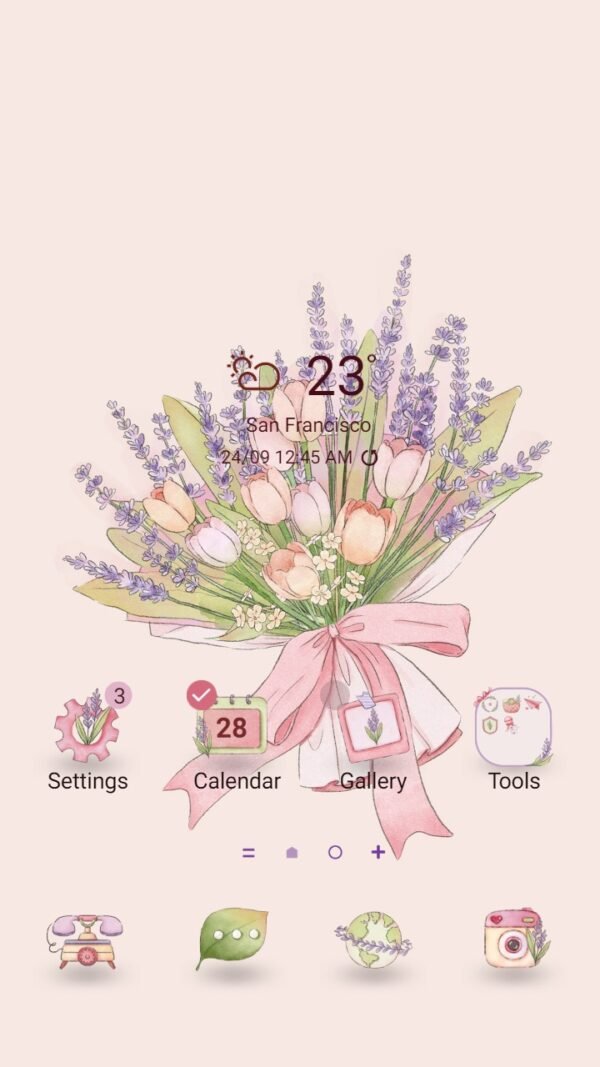 Samsung Themes: ❤️ Mun ❤️ Floral Bouquet ~❤️ Premium Theme Official with tulip and lavender flowers