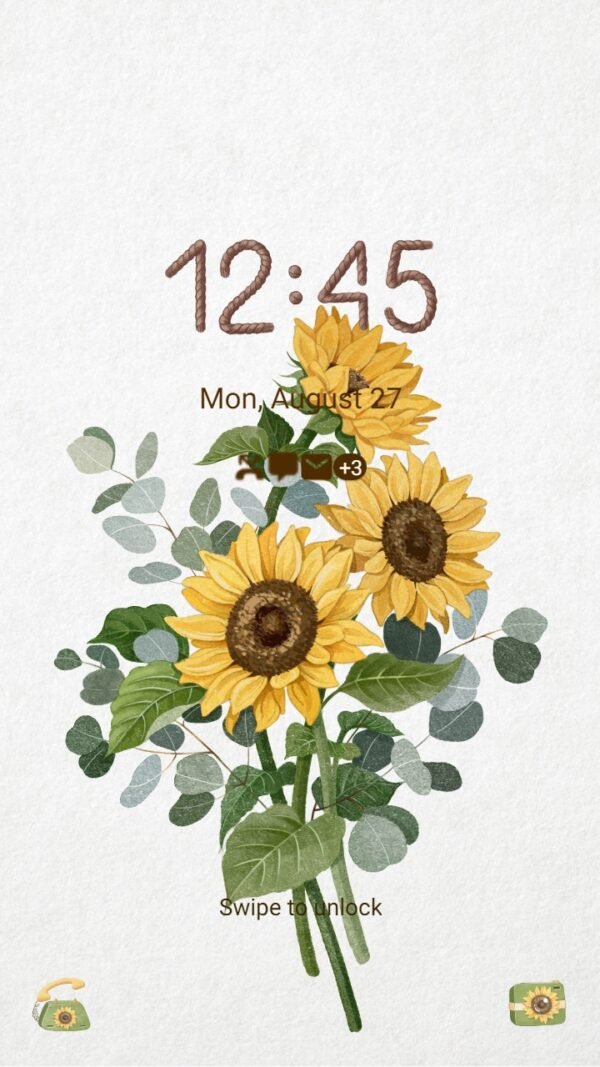 Samsung Themes: ❤️Mun❤️ Colorful Sunflower ~❤️ Premium Theme with watercolor summer - Image 2