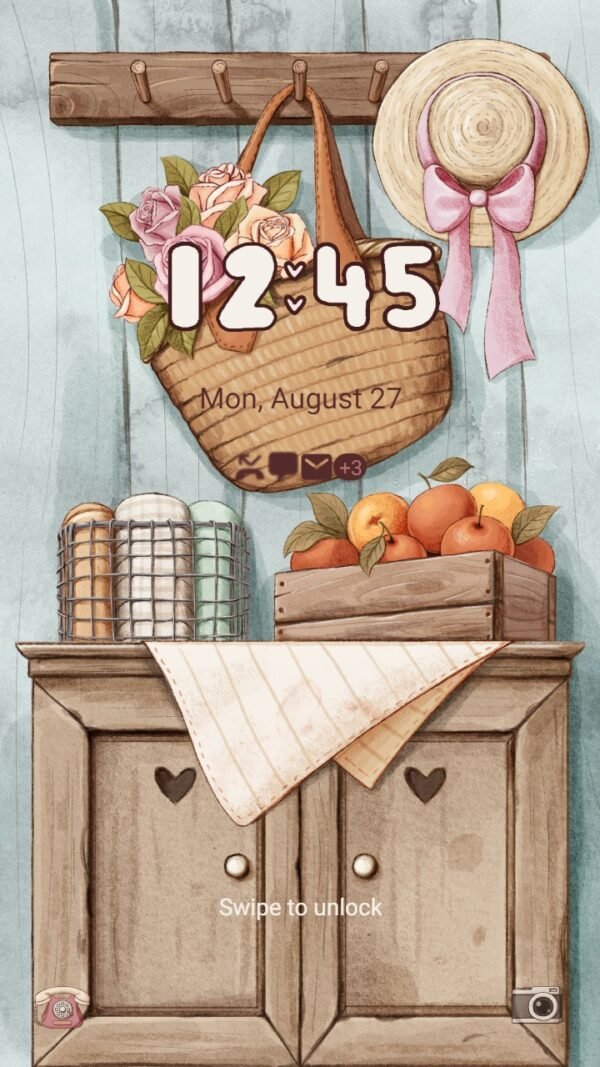 Samsung Themes: ❤️ Mun ❤️ Vintage Kitchen ~❤️ Premium Theme Official with rose, orange and aesthetic things - Image 2