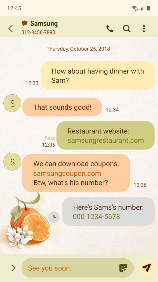 Samsung Themes: ❤️Mun❤️ Juicy Orange ~❤️ Premium Theme with flower - Image 4