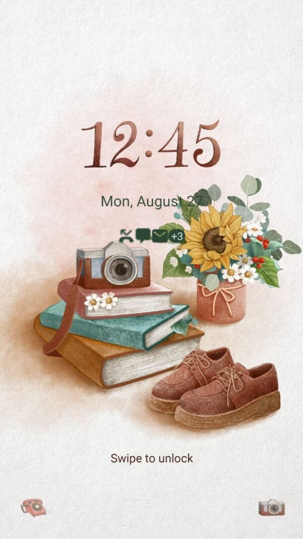 Samsung Themes: ❤️ Mun ❤️ Retro Aesthetic Things ~❤️ Premium Theme Official with camera, books and flowers - Image 2