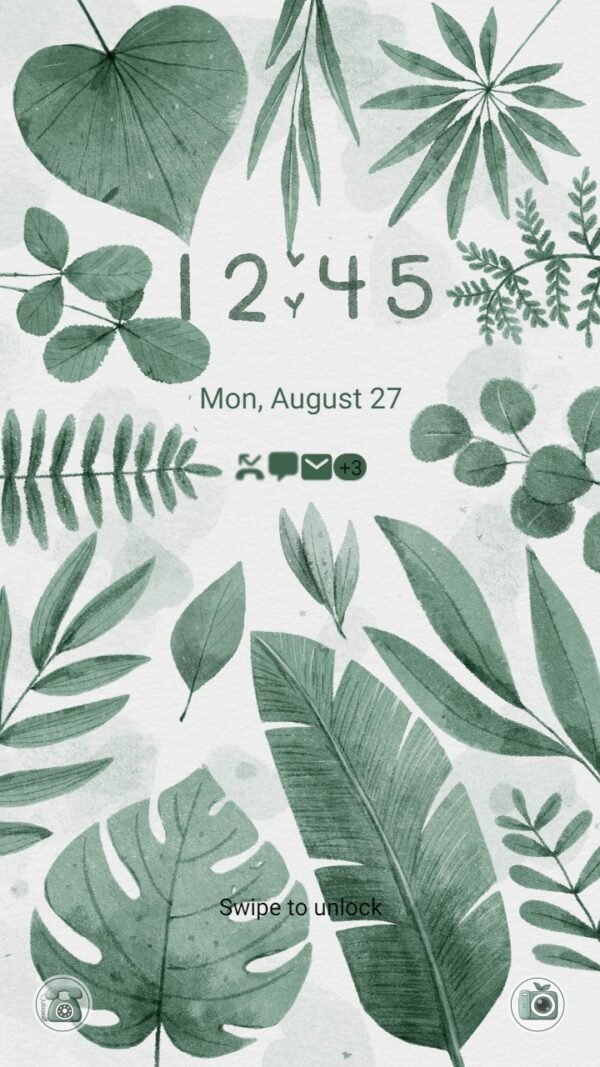 Samsung Themes: ❤️Mun❤️ Greenery Leaves ~❤️ Premium Theme with hand painting - Image 2