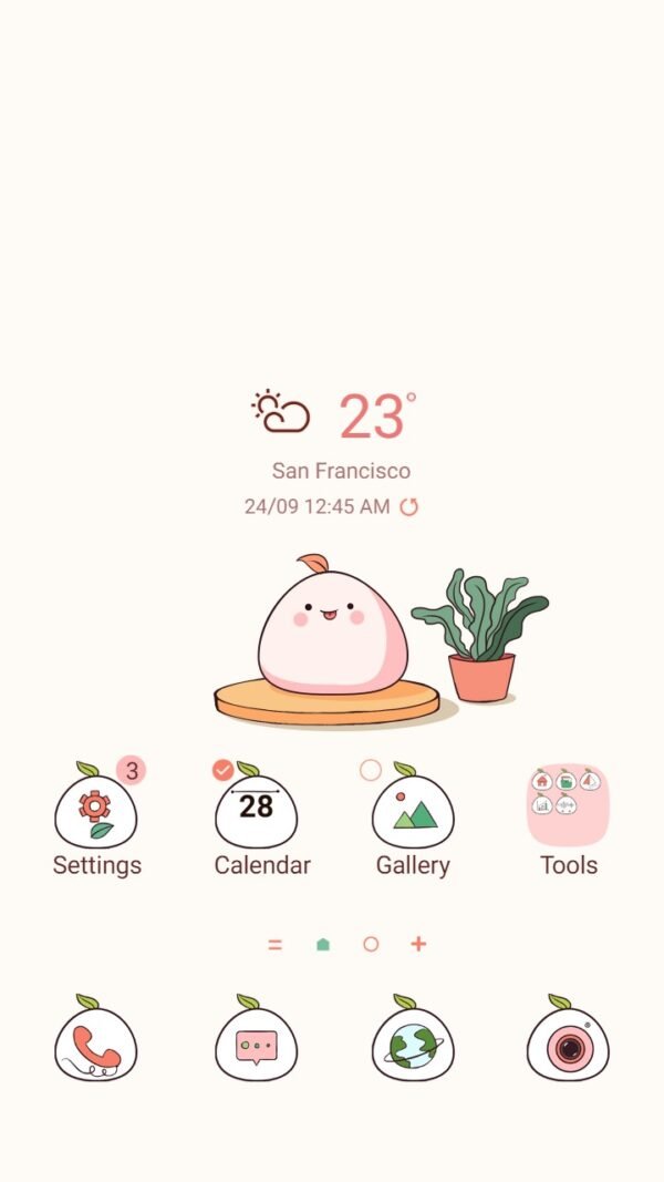 Samsung Themes: ❤️ Mun ❤️ Kawaii Dumpling ~❤️ Premium Free Theme Official with doodle art