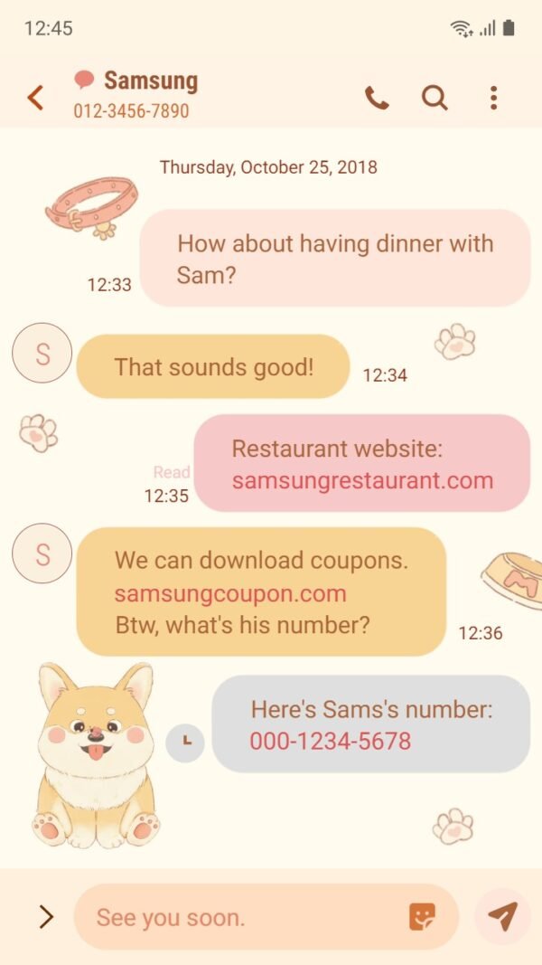 Samsung Themes: ❤️Mun❤️ Kawaii Corgi ~❤️ Premium Theme Official with little ladybird - Image 4