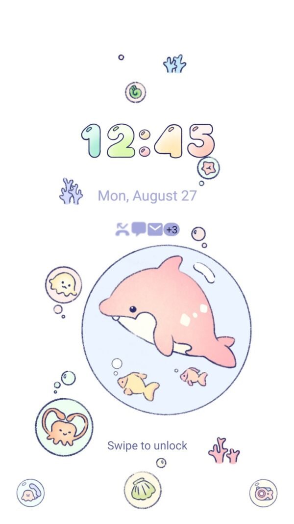 Samsung Themes: ❤️Mun❤️ Baby Orca ~❤️ Premium Theme Free with blue ocean - Image 2