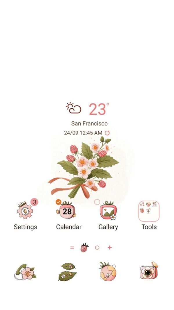 Samsung Themes: ❤️Mun❤️ Vintage Red Raspberries ~❤️ Premium Theme Official