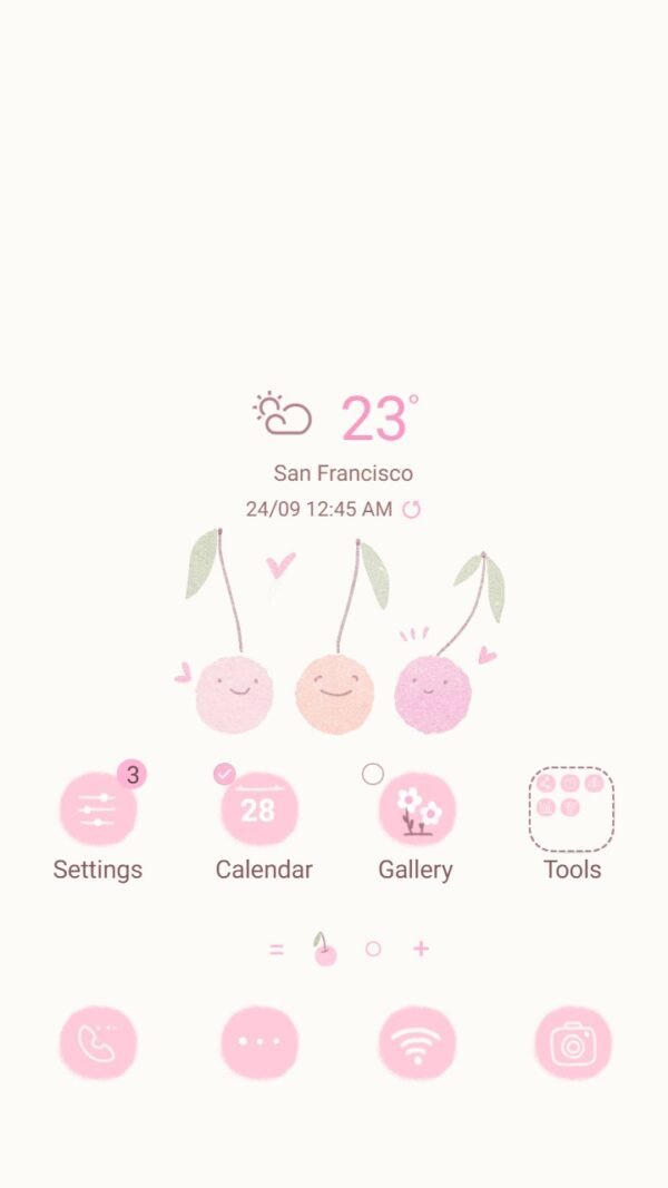 Samsung Themes: ❤️Mun❤️ Cherry Pastel ~❤️ Premium Theme with cute simple love