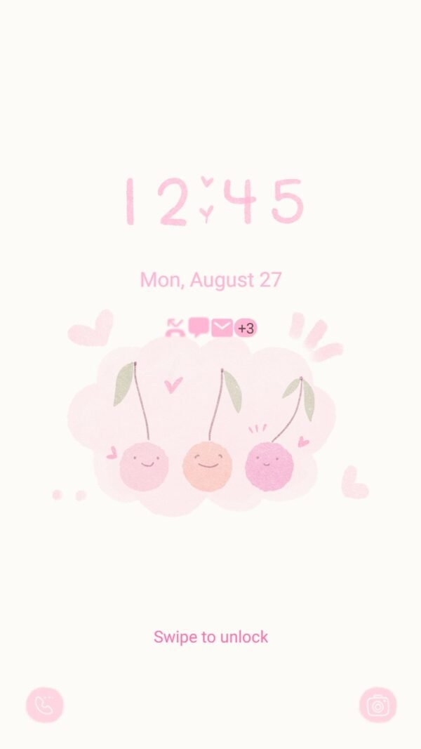 Samsung Themes: ❤️Mun❤️ Cherry Pastel ~❤️ Premium Theme with cute simple love - Image 2