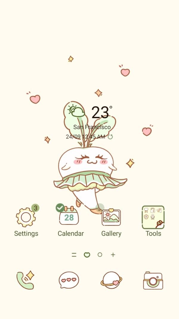 Samsung Themes: ❤️Mun❤️ Ballet Radish ~❤️ Premium Theme with twinkle heart