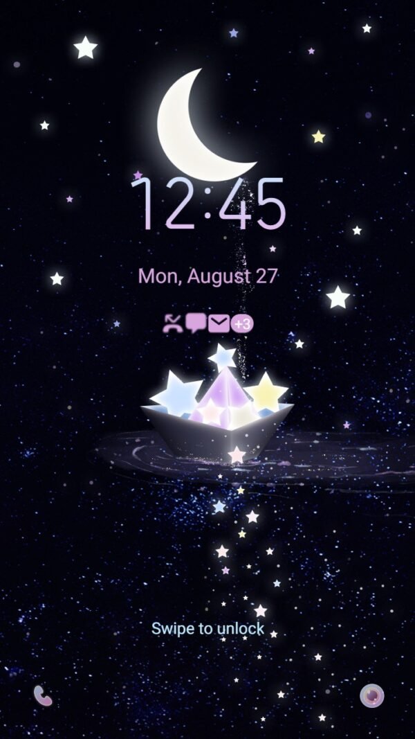 Samsung Themes: ❤️Mun❤️ Starry Boat ~❤️ Premium Theme with twinkling galaxy stars - Image 2