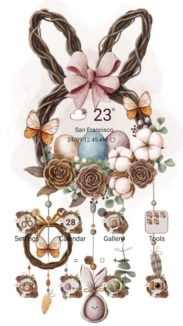 Samsung Themes: ❤️Mun❤️ Dreamcatcher Easter ~❤️ Premium Theme with bunny nest egg