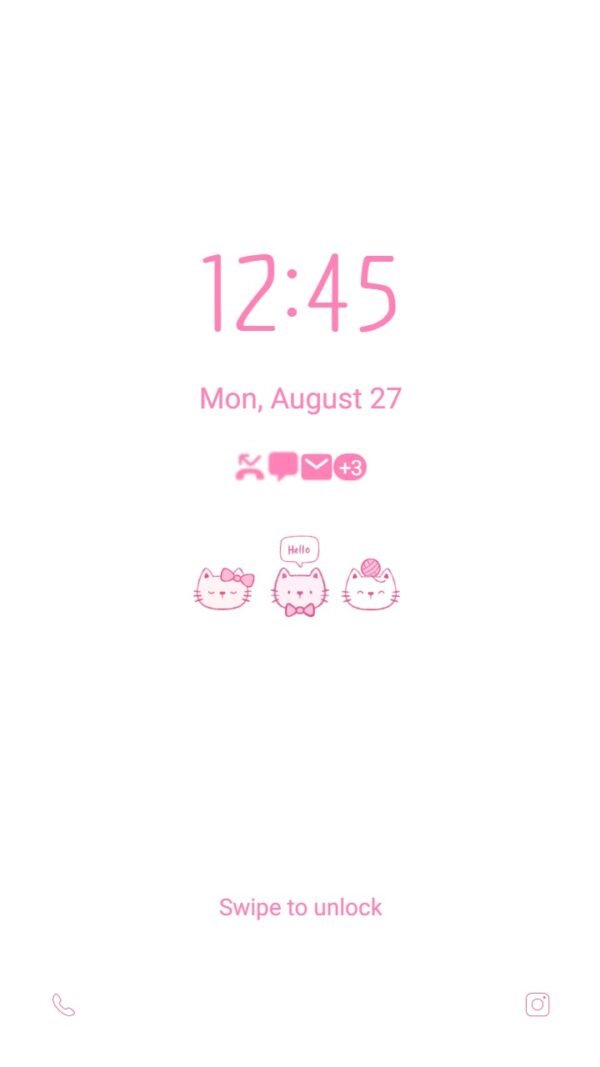 Samsung Themes: ❤️Mun❤️ Mini Cute Pink Cat ~❤️ Premium Theme Official - Image 2