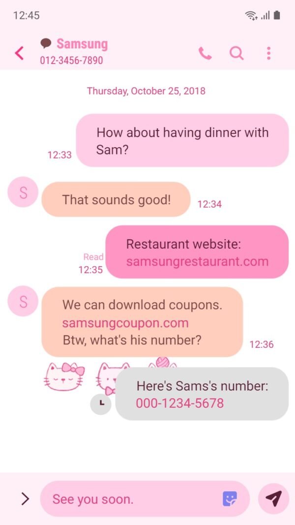 Samsung Themes: ❤️Mun❤️ Mini Cute Pink Cat ~❤️ Premium Theme Official - Image 4