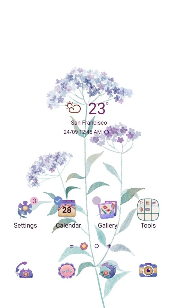 Samsung Themes: ❤️Mun❤️ Little purple flower ~❤️ Premium Theme Official