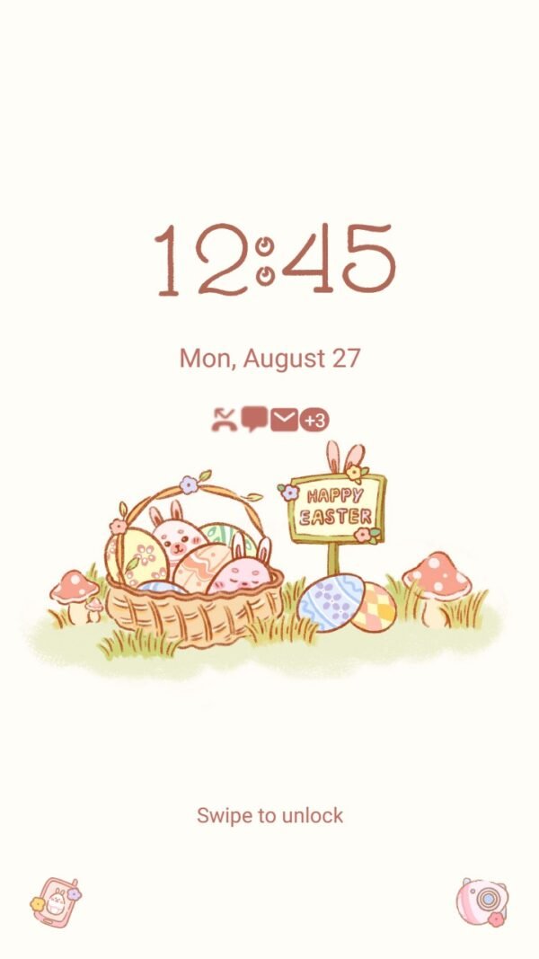 Samsung Themes: ❤️Mun❤️ Cute Easter eggs ~❤️ Premium Theme with chubby bunny - Image 2