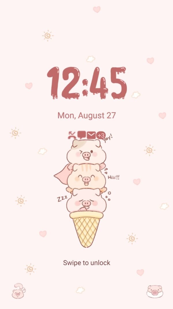 Samsung Themes: ❤️Mun❤️ Piggy Squad ~❤️ Premium Theme kawaii pig friendship - Image 2